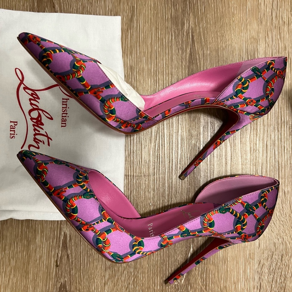 Stylish Purple Patterned Heels - Picture 7 of 8
